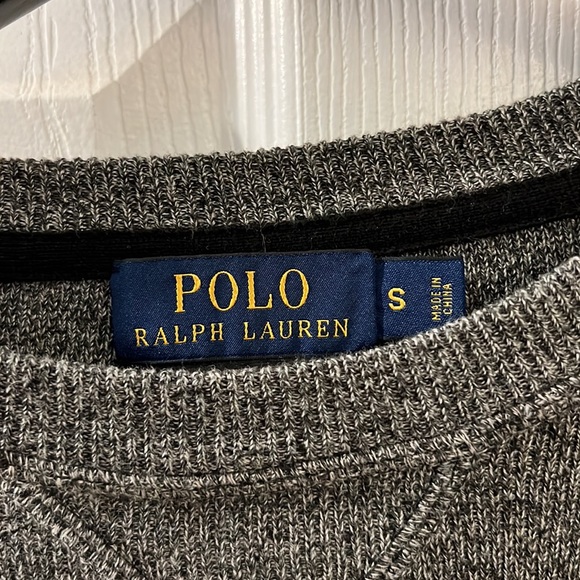 Mens Gray Knit Polo Ralph Lauren Sweater - Picture 4 of 5